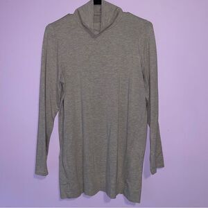 J Jill SP Luxe Supima Turtleneck Tunic Gray Long Sleeve Top Modal
